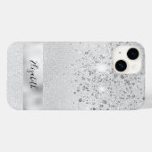 Silver Glitzer Glitzern Namensskript stilvoll Case-Mate iPhone Hülle (Rückseite (Horizontal))