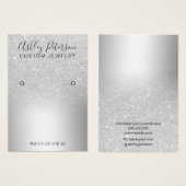 Silver Glitzer Glitzern schick Ohrring-Anzeige (Vorne & Hinten)