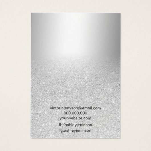 Silver Glitzer Glitzern schick Ohrring-Anzeige (Rückseite)