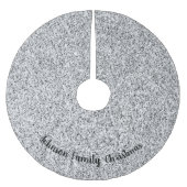 Silver Glitzer Glitzern Schwarz-weiß Personalisier Polyester Weihnachtsbaumdecke (Vorderseite)