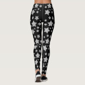 Silver Glitzer Glitzern Stars schwarz Leggings (Rückseite)