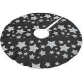 Silver Glitzer Glitzern Stars schwarz Polyester Weihnachtsbaumdecke (Schrägansicht)