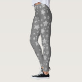 Silver Glitzer Glitzern Sternmuster grau Leggings (Links)