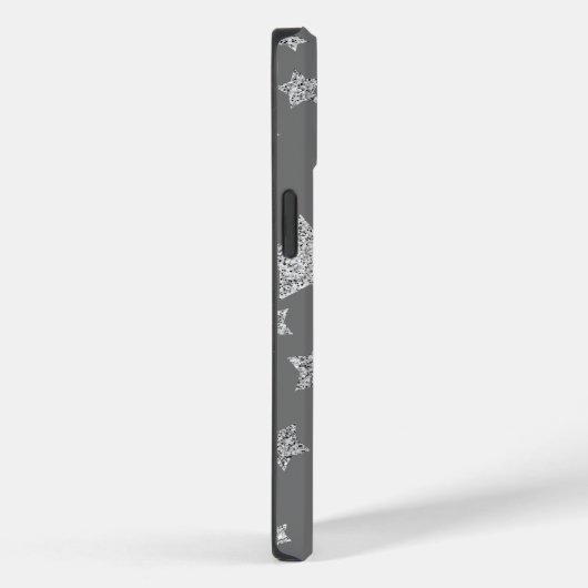 Silver Glitzer Glitzern Sternmuster hellgrau Case-Mate iPhone Hülle (Rückseite / Rechts)