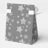 Silver Glitzer Glitzern Sternmuster hellgrau Geschenkschachtel (Rückseite)