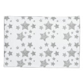 Silver Glitzer Glitzern Sternmuster hellgrau Kissenbezug (Rückseite)