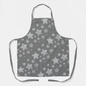 Silver Glitzer Glitzern Sternmuster hellgrau Schürze (Vorderseite)