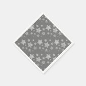 Silver Glitzer Glitzern Sternmuster hellgrau Serviette (Ecke)