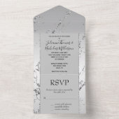 Silver Glitzer Glitzy Marble All In One Einladung (Innen Boden)