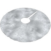 Silver Glitzer Glitzy Snowflakes Polyester Weihnachtsbaumdecke (Schrägansicht)