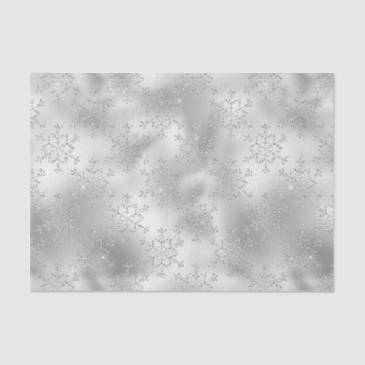 Silver Glitzer Glitzy Snowflakes Seidenpapier (Vorderseite)