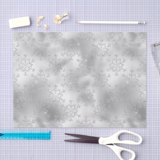 Silver Glitzer Glitzy Snowflakes Seidenpapier (Handwerk)