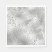 Silver Glitzer Glitzy Snowflakes Serviette (Vorderseite)