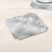 Silver Glitzer Glitzy Snowflakes Untersetzer (angewinkelt)