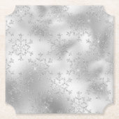 Silver Glitzer Glitzy Snowflakes Untersetzer (Vorderseite)