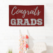 Silver Glitzer Glückwunschs Grads Banner (Insitu)