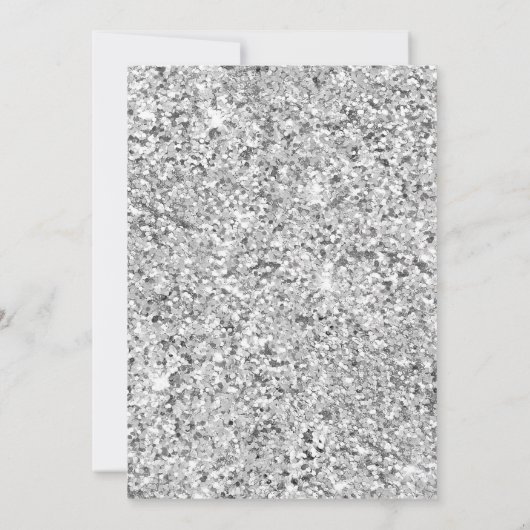 Silver Glitzer Gown Dress Bridal Dusche Einladung (Rückseite)