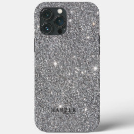 Silver Glitzer Gradient Individuelle Name Case-Mate iPhone Hülle