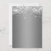 Silver Glitzer Gray Edge Gradient Einladung (Rückseite)