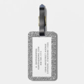 Silver Glitzer Gray Minimal Chic Modernes Gepäck Gepäckanhänger (Rückseite vertikal)