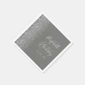 Silver Glitzer Gray Wedding Napkins Serviette (Ecke)