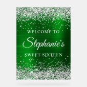 Silver Glitzer Green Foil 16 . Geburtstag Willkomm Acrylschild (Vorderseite)