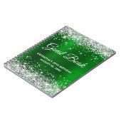 Silver Glitzer Green Foil 30. Geburtstag Gästebuch Notizblock (Linke Seite)