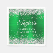 Silver Glitzer Green Foil Abschluss