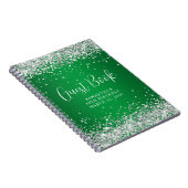 Silver Glitzer Green Ombre 40th Birthday Guest Notizblock (Rechte Seite)