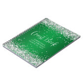 Silver Glitzer Green Ombre 40th Birthday Guest Notizblock (Linke Seite)