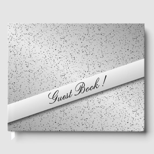 Silver Glitzer Guest Book Gästebuch (Vorderseite)