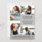 Silver Glitzer Halo Foto Collage Quinceañera Einladung (Rückseite)