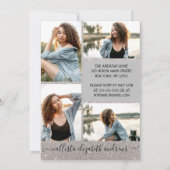 Silver Glitzer Halo Foto Collage Sweet 16 Einladung (Rückseite)