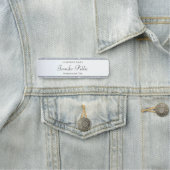 Silver Glitzer Handgeschriebene elegante Skriptvor Namensschild (Beispiel)