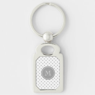 Silver Glitzer Hearts mit Monogramm Schlüsselanhänger