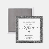 Silver Glitzer Herzlichen Glückwunsch Erwachsenen  Magnet (Vorderseite/Rückseite)