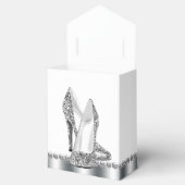 Silver Glitzer High Heel Shoe Geschenkschachtel (Geöffnet)