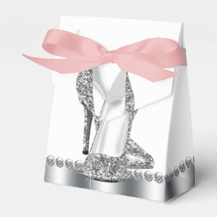 Silver Glitzer High Heel Shoe Geschenkschachtel