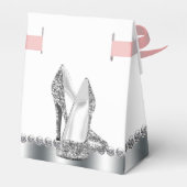 Silver Glitzer High Heel Shoe Geschenkschachtel (Rückseite)