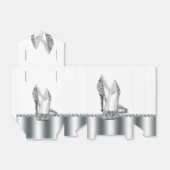 Silver Glitzer High Heel Shoe Geschenkschachtel (Ungefaltet)