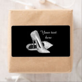 Silver Glitzer High Heel Shoe Weinflasche (Insitu)
