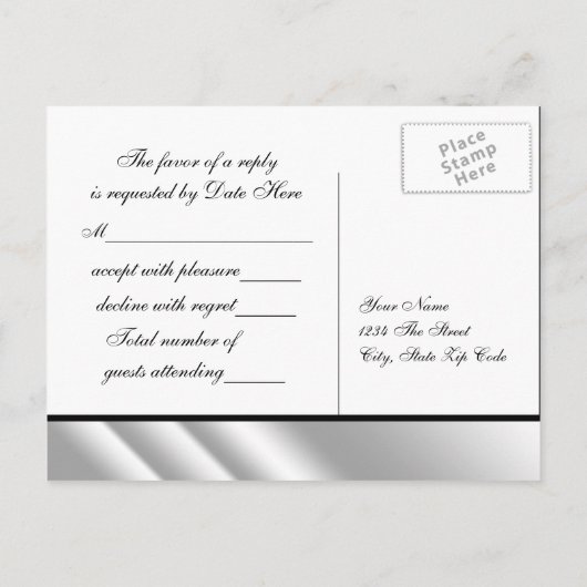 Silver Glitzer High Heel Shoel UAWG Einladungspostkarte (Rückseite)