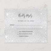 Silver Glitzer Hochzeit RSVP Karte (Vorderseite)