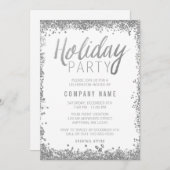 Silver Glitzer Holiday Party Einladungen (Vorne/Hinten)