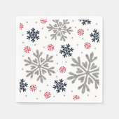 Silver Glitzer Holiday Snowflake Serviette (Vorderseite)