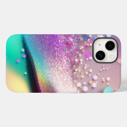 Silver Glitzer Holographic iPhone Mate Tough Case (Rückseite (Horizontal))