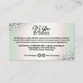 Silver Glitzer Holographische BB Glow Treatment Visitenkarte (Rückseite)