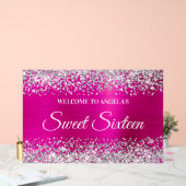 Silver Glitzer Hot Pink Foil 16 . Geburtstag Acrylschild (Hochzeit)