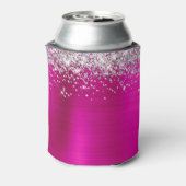 Silver Glitzer Hot Pink Foil 21. Geburtstag Dosenkühler (Kanne Rückseite)