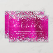 Silver Glitzer Hot Pink Foil Books for Baby Begleitkarte (Vorne/Hinten)